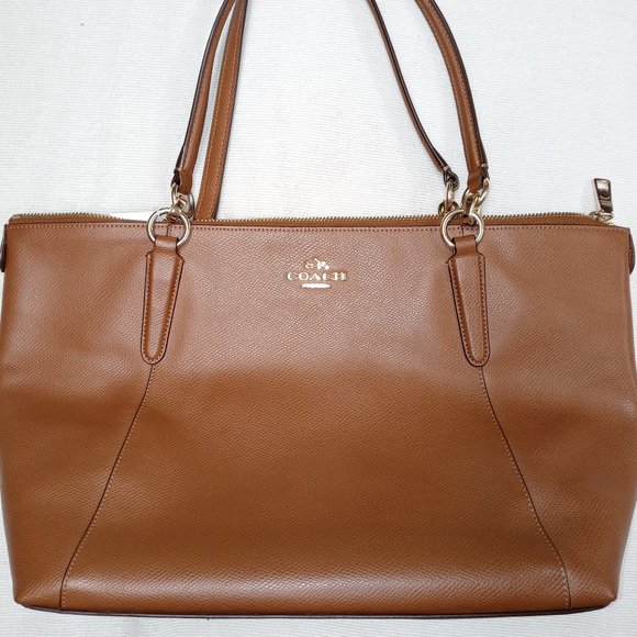 Coach brown leather carry - Picture 1 of 3